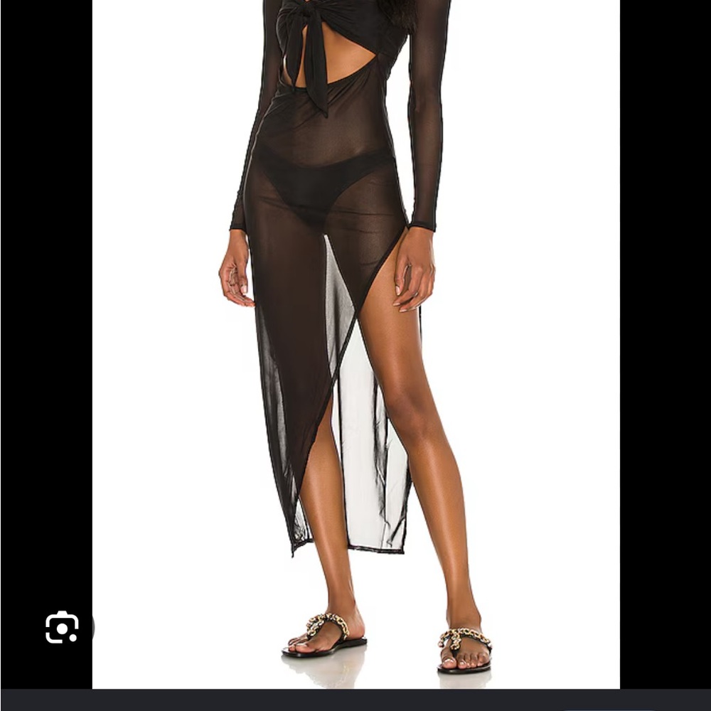 REVOLVE lovewave Sheer Tie-Front Swim Coverup